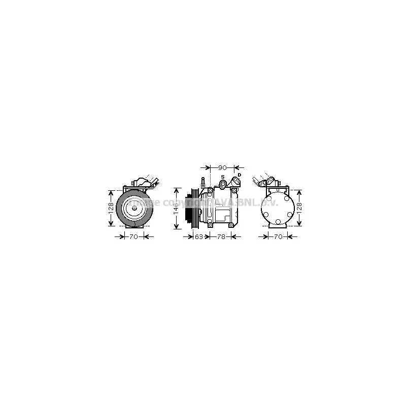 Compresseur, climatisation AVA QUALITY COOLING TOK442
