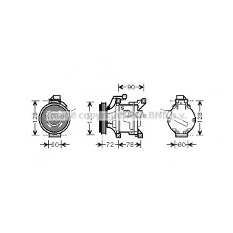 Compresseur, climatisation AVA QUALITY COOLING TOK444