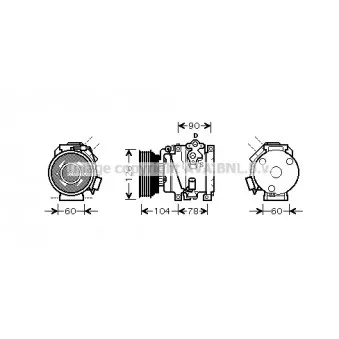 Compresseur, climatisation AVA QUALITY COOLING TOK449