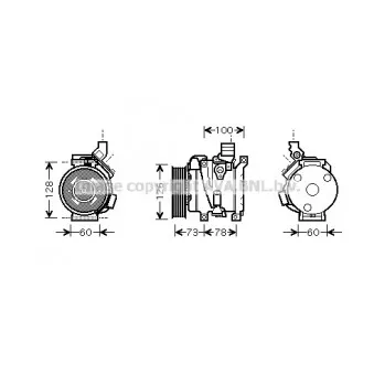 Compresseur, climatisation AVA QUALITY COOLING TOK451