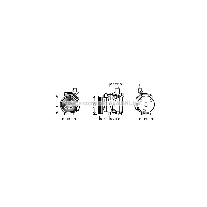 Compresseur, climatisation AVA QUALITY COOLING TOK451