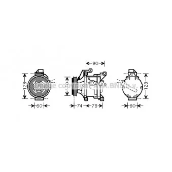 Compresseur, climatisation AVA QUALITY COOLING TOK452