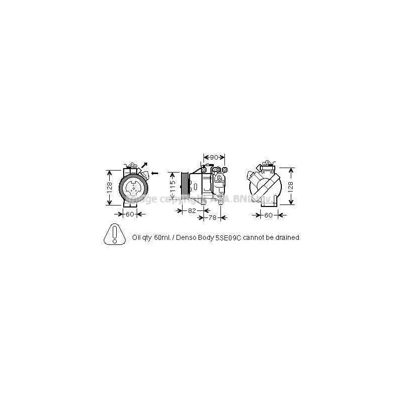 Compresseur, climatisation AVA QUALITY COOLING TOK479