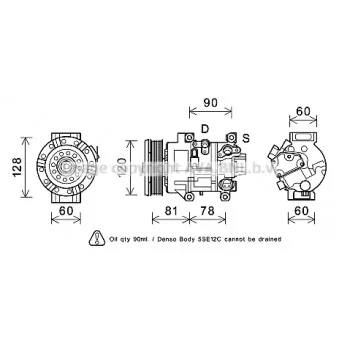 Compresseur, climatisation AVA QUALITY COOLING TOK581