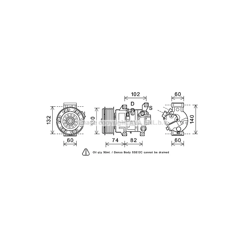 Compresseur, climatisation AVA QUALITY COOLING TOK607