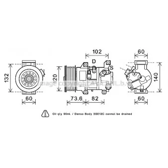 Compresseur, climatisation AVA QUALITY COOLING TOK610