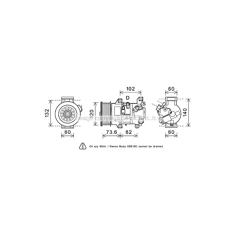 Compresseur, climatisation AVA QUALITY COOLING TOK610