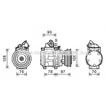 Compresseur, climatisation AVA QUALITY COOLING TOK619
