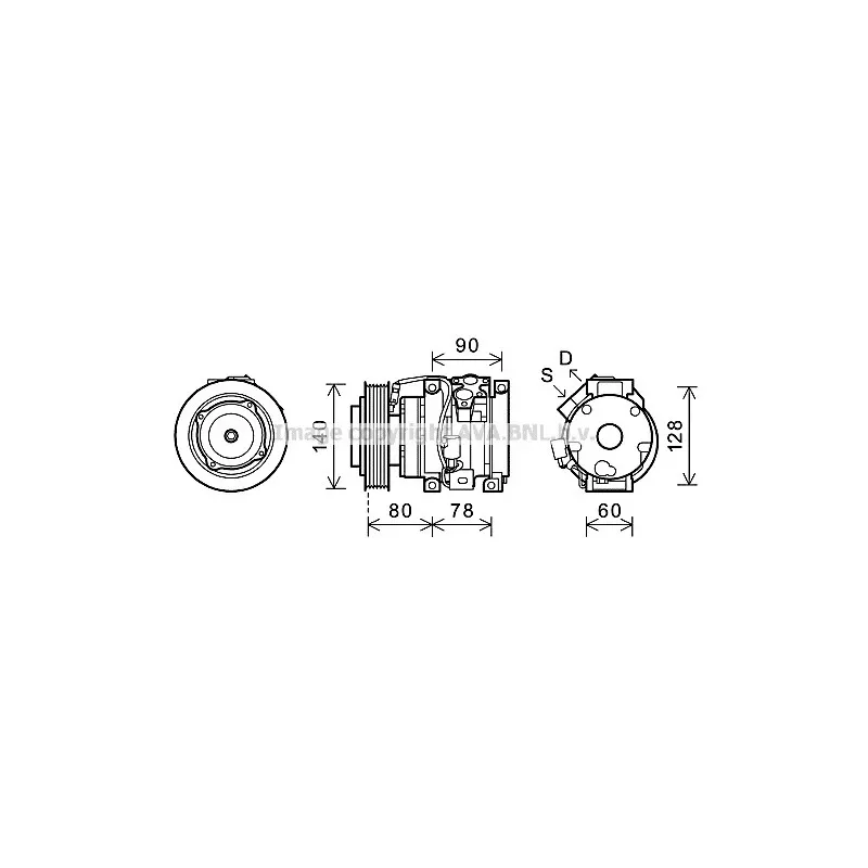 Compresseur, climatisation AVA QUALITY COOLING TOK620