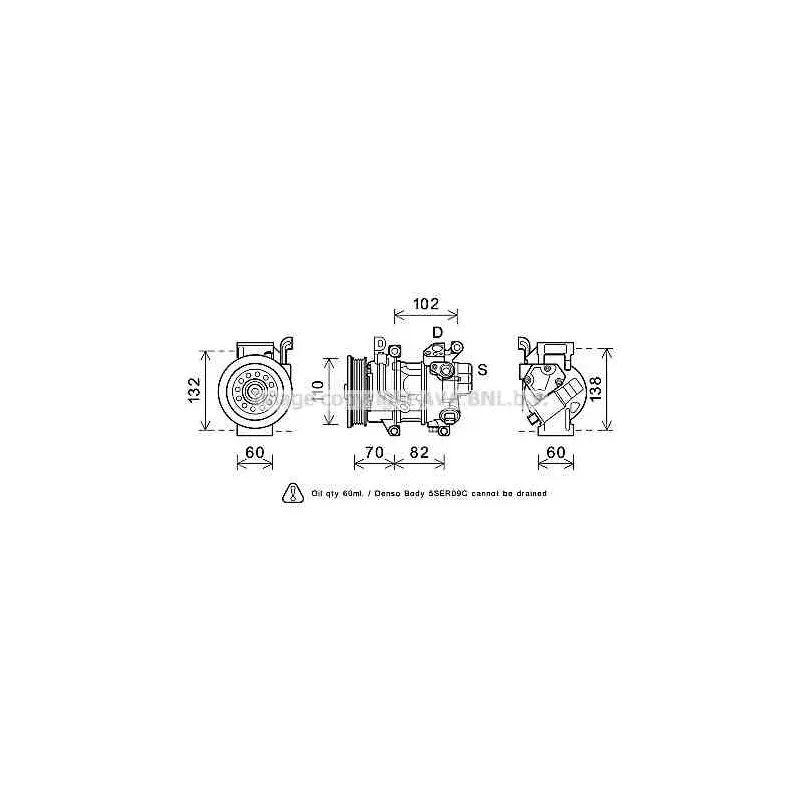 Compresseur, climatisation AVA QUALITY COOLING TOK622