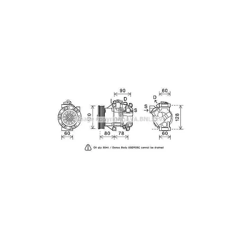 Compresseur, climatisation AVA QUALITY COOLING TOK656