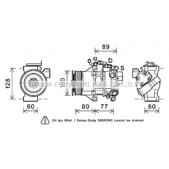 Compresseur, climatisation AVA QUALITY COOLING TOK681