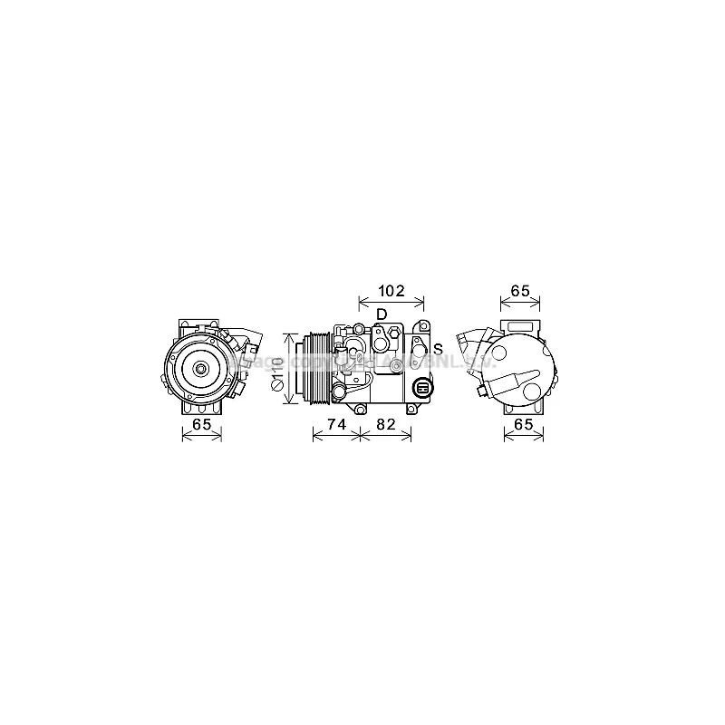 Compresseur, climatisation AVA QUALITY COOLING TOK682