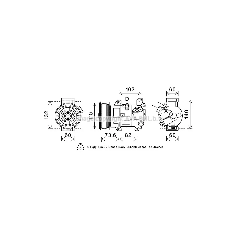 Compresseur, climatisation AVA QUALITY COOLING TOK683
