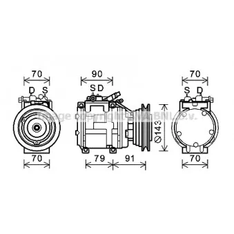 Compresseur, climatisation AVA QUALITY COOLING TOK686