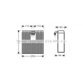 Evaporateur climatisation AVA QUALITY COOLING TOV390