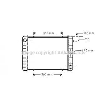Radiateur, refroidissement du moteur AVA QUALITY COOLING VO2050