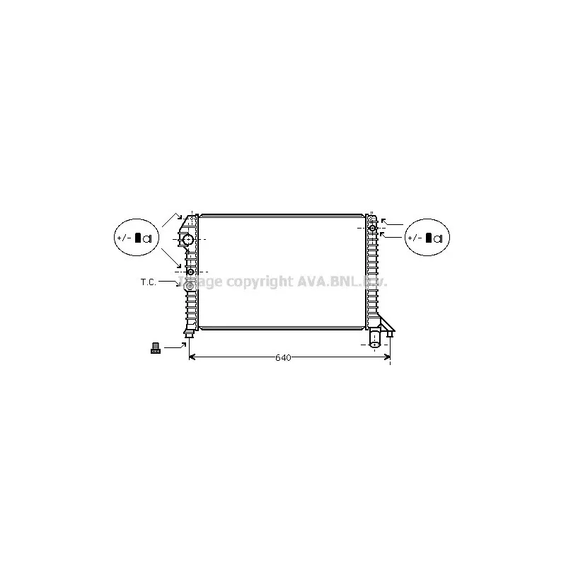 Radiateur, refroidissement du moteur AVA QUALITY COOLING VO2060