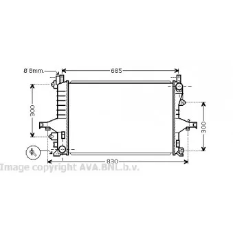 Radiateur, refroidissement du moteur AVA QUALITY COOLING VO2114