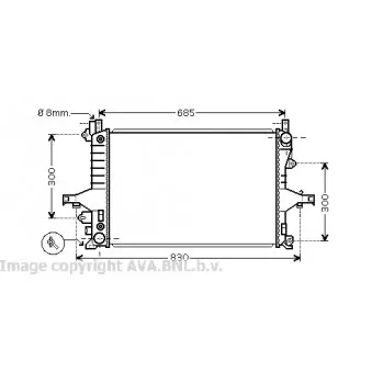 Radiateur, refroidissement du moteur AVA QUALITY COOLING VO2115