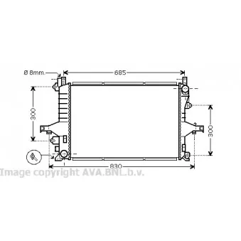 Radiateur, refroidissement du moteur AVA QUALITY COOLING VO2116