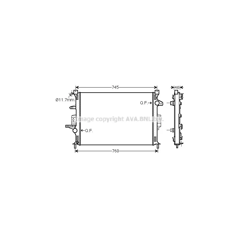 Radiateur, refroidissement du moteur AVA QUALITY COOLING VO2186