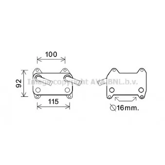 Radiateur d'huile AVA QUALITY COOLING VO3155