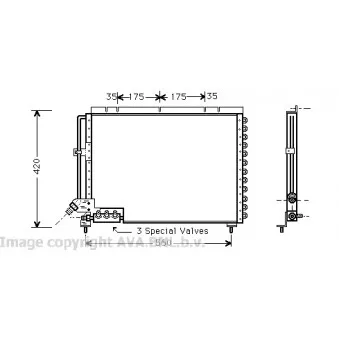 Condenseur, climatisation AVA QUALITY COOLING VO5079