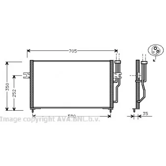 Condenseur, climatisation AVA QUALITY COOLING VO5086