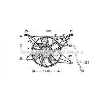 Ventilateur, refroidissement du moteur AVA QUALITY COOLING VO7502