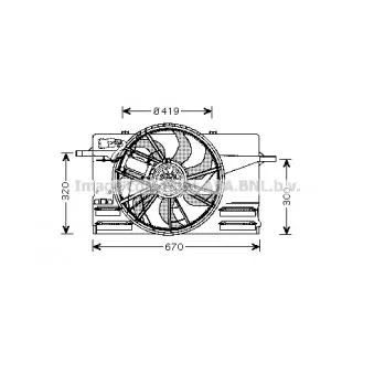 Ventilateur, refroidissement du moteur AVA QUALITY COOLING VO7508