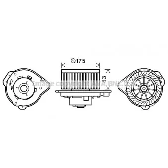 Moteur électrique, pulseur d'air habitacle AVA QUALITY COOLING VO8174