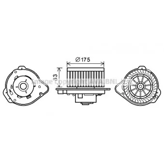 Moteur électrique, pulseur d'air habitacle AVA QUALITY COOLING VO8175