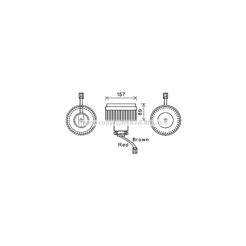 Moteur électrique, pulseur d'air habitacle AVA QUALITY COOLING VO8176