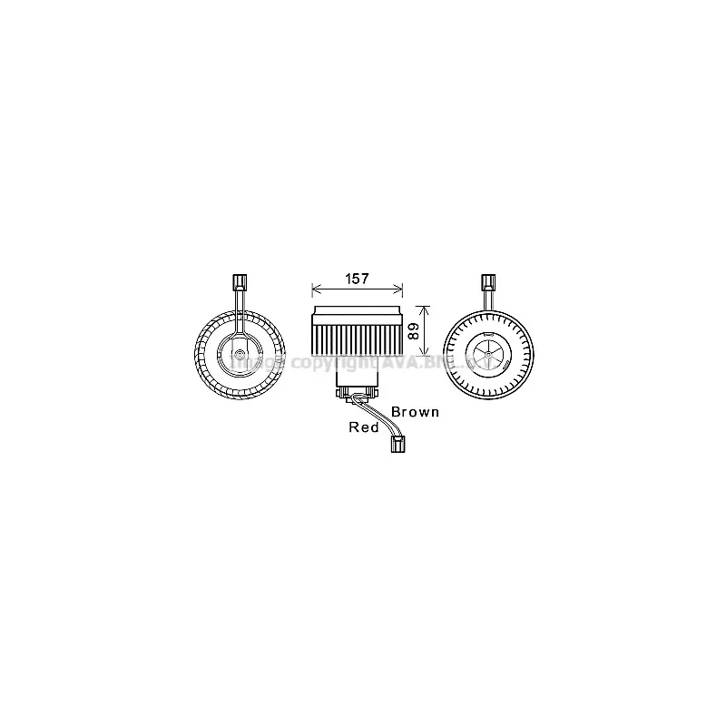 Moteur électrique, pulseur d'air habitacle AVA QUALITY COOLING VO8177