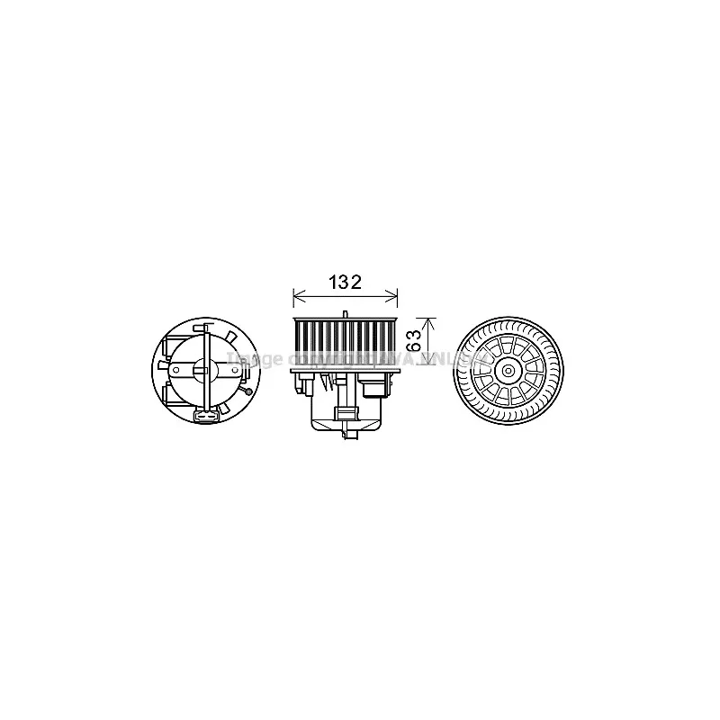 Moteur électrique, pulseur d'air habitacle AVA QUALITY COOLING VO8178