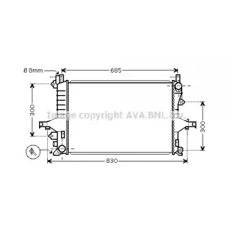 Radiateur, refroidissement du moteur AVA QUALITY COOLING VOA2114