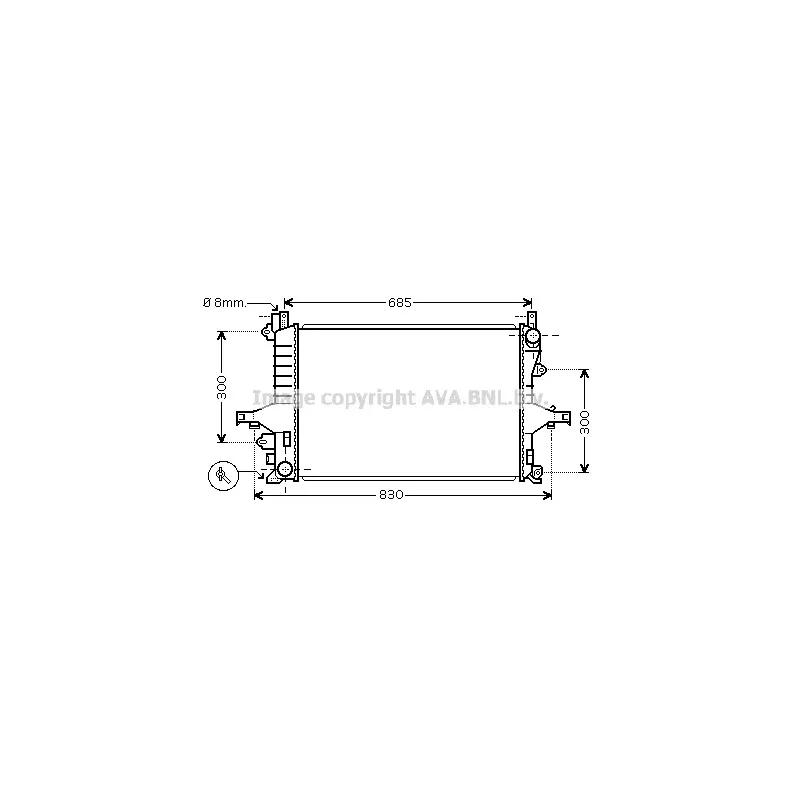 Radiateur, refroidissement du moteur AVA QUALITY COOLING VOA2114