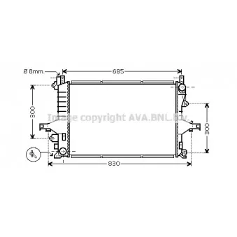 Radiateur, refroidissement du moteur AVA QUALITY COOLING VOA2116