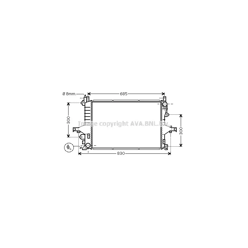Radiateur, refroidissement du moteur AVA QUALITY COOLING VOA2116