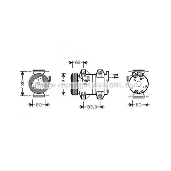 Compresseur, climatisation AVA QUALITY COOLING VOAK121