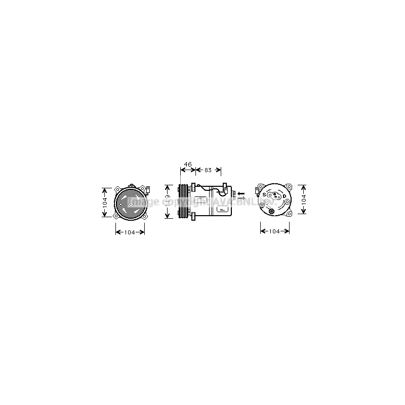 Compresseur, climatisation AVA QUALITY COOLING VOK095
