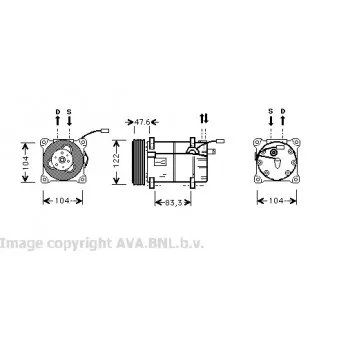 Compresseur, climatisation AVA QUALITY COOLING VOK109