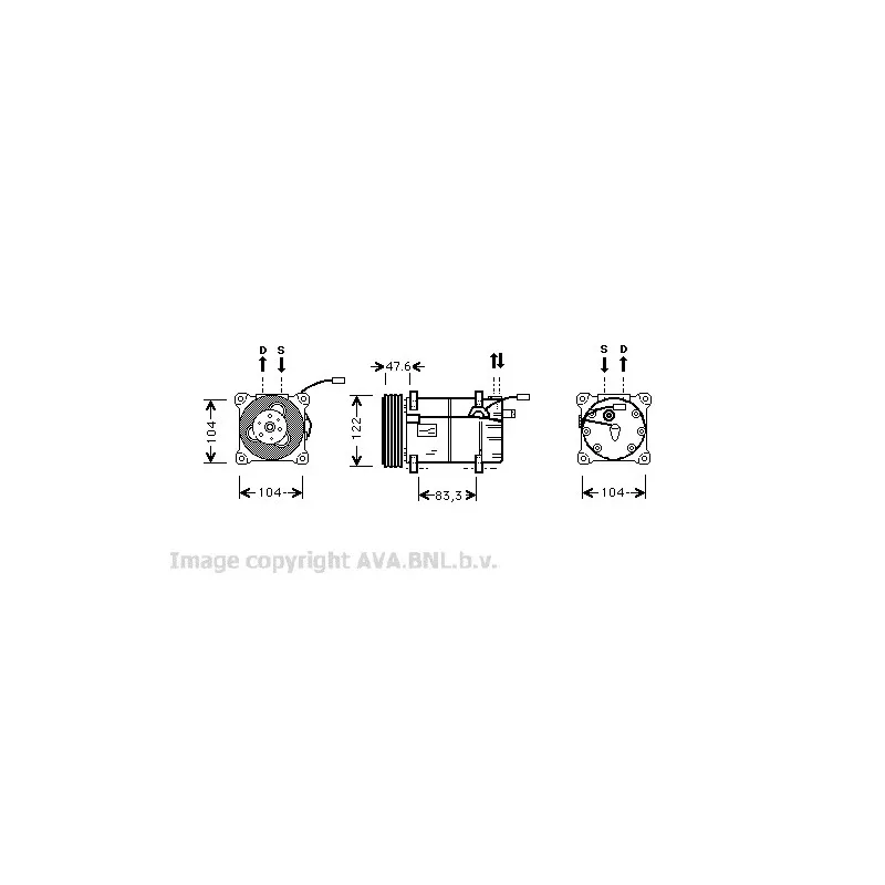 Compresseur, climatisation AVA QUALITY COOLING VOK109