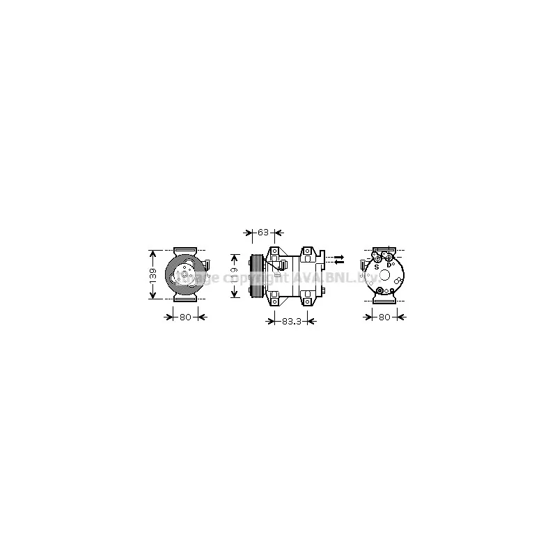 Compresseur, climatisation AVA QUALITY COOLING VOK121