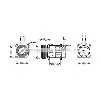 Compresseur, climatisation AVA QUALITY COOLING VOK122