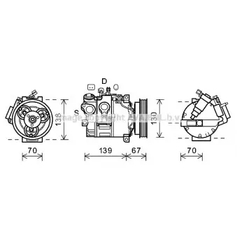 Compresseur, climatisation AVA QUALITY COOLING VOK167