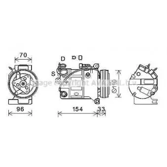 Compresseur, climatisation AVA QUALITY COOLING VOK183