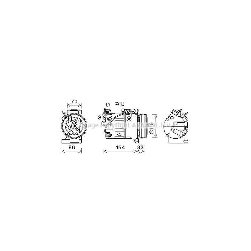 Compresseur, climatisation AVA QUALITY COOLING VOK183