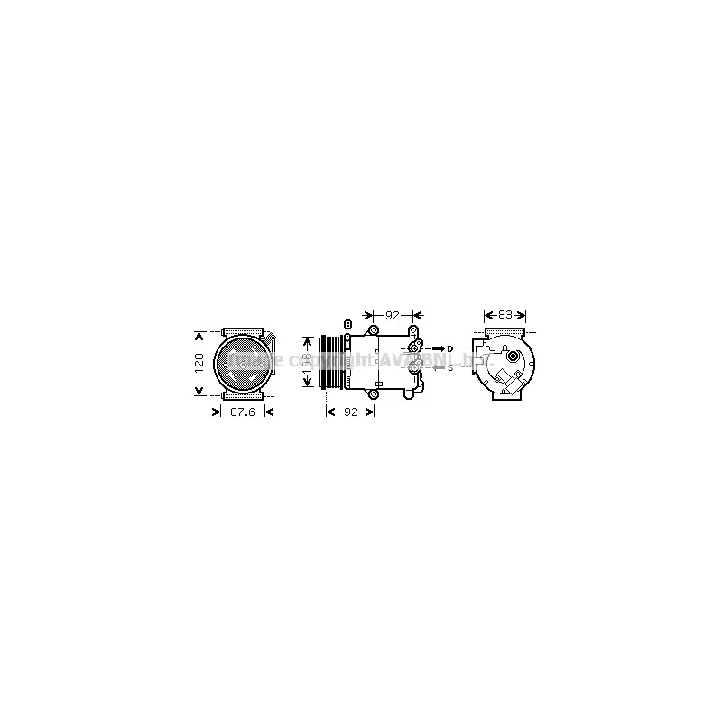 Compresseur, climatisation AVA QUALITY COOLING VOK184